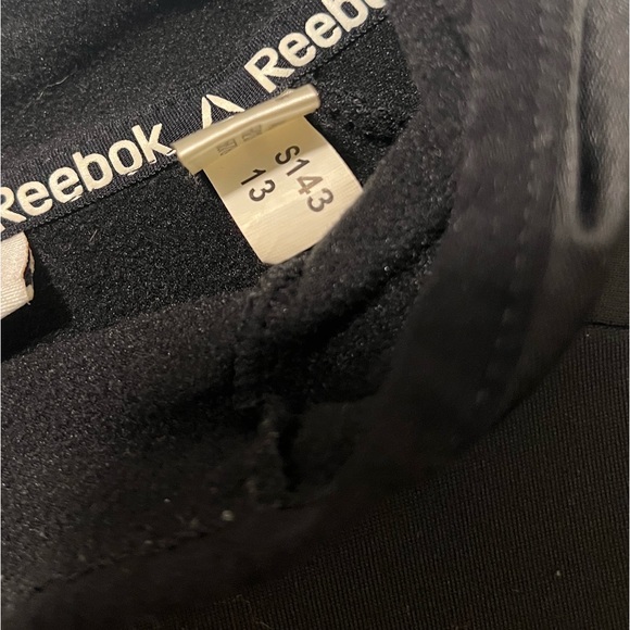 Reebok Mens XL Fleece Sweater Black Casual Pullover Hoodie Sweatshirt - Picture 4 of 4
